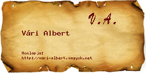 Vári Albert névjegykártya