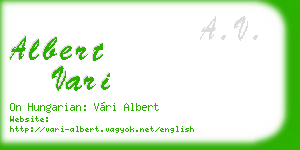 albert vari business card