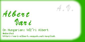 albert vari business card